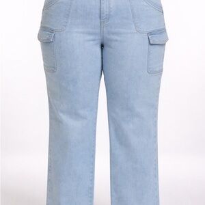 No Boundaries Light Blue Flare Cargo Jeans